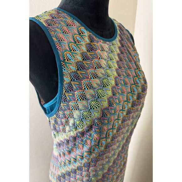 Donna Morgan Blue Multi Dress With Mini Under Dress - Picture 8 of 11